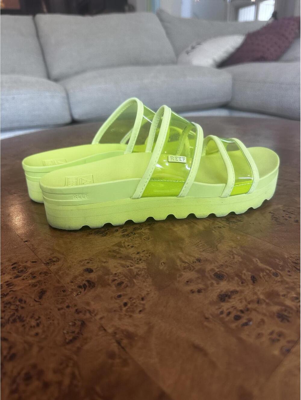 Reef Women's Neon Green Slide Sandals